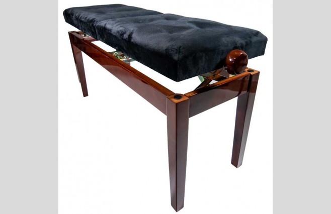 Koda FS208PW "Legato Duet" Polished Walnut Adjustable Height Duet Piano Stool - Image 1